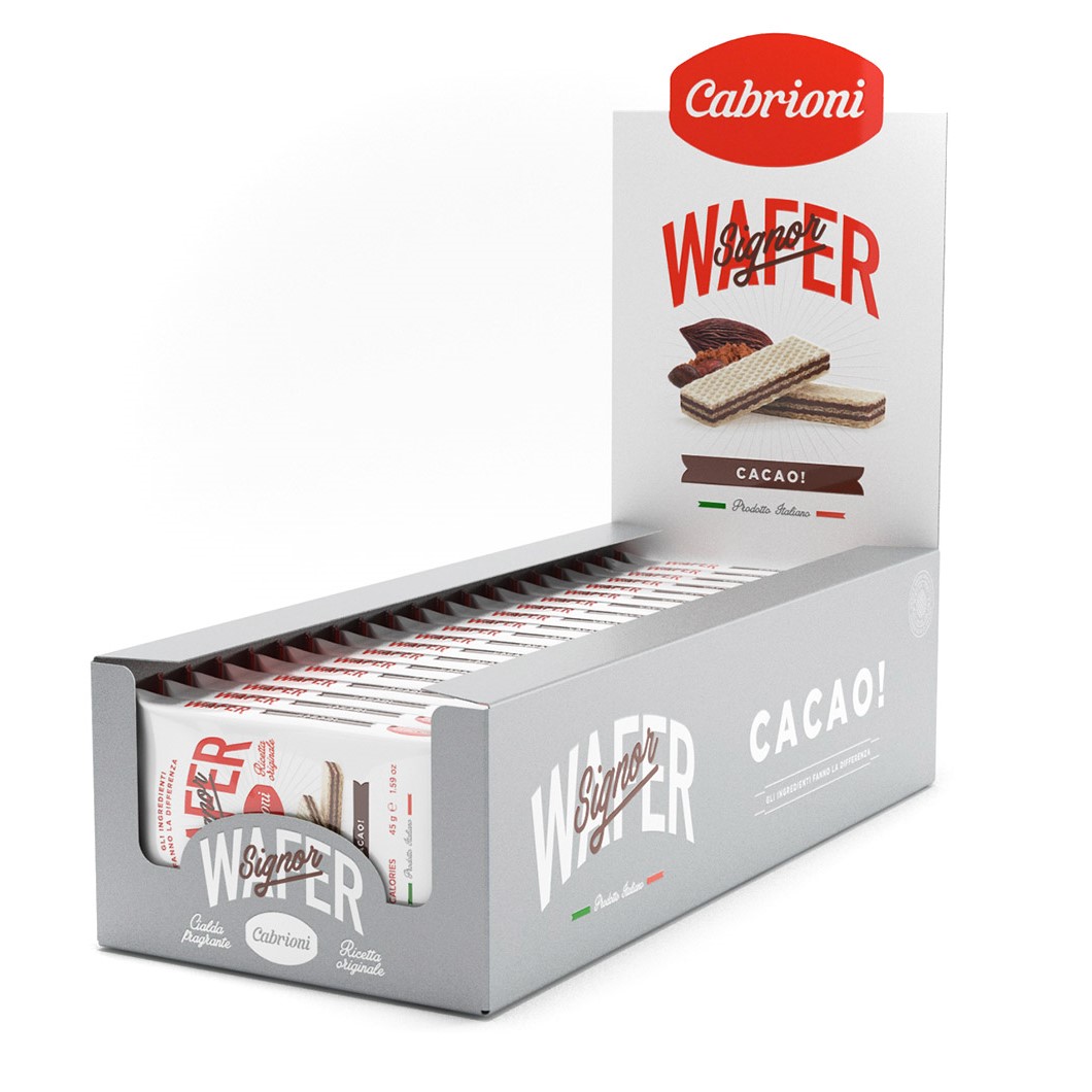 Вафлі Cabrioni Signor Wafer Cacao espositore