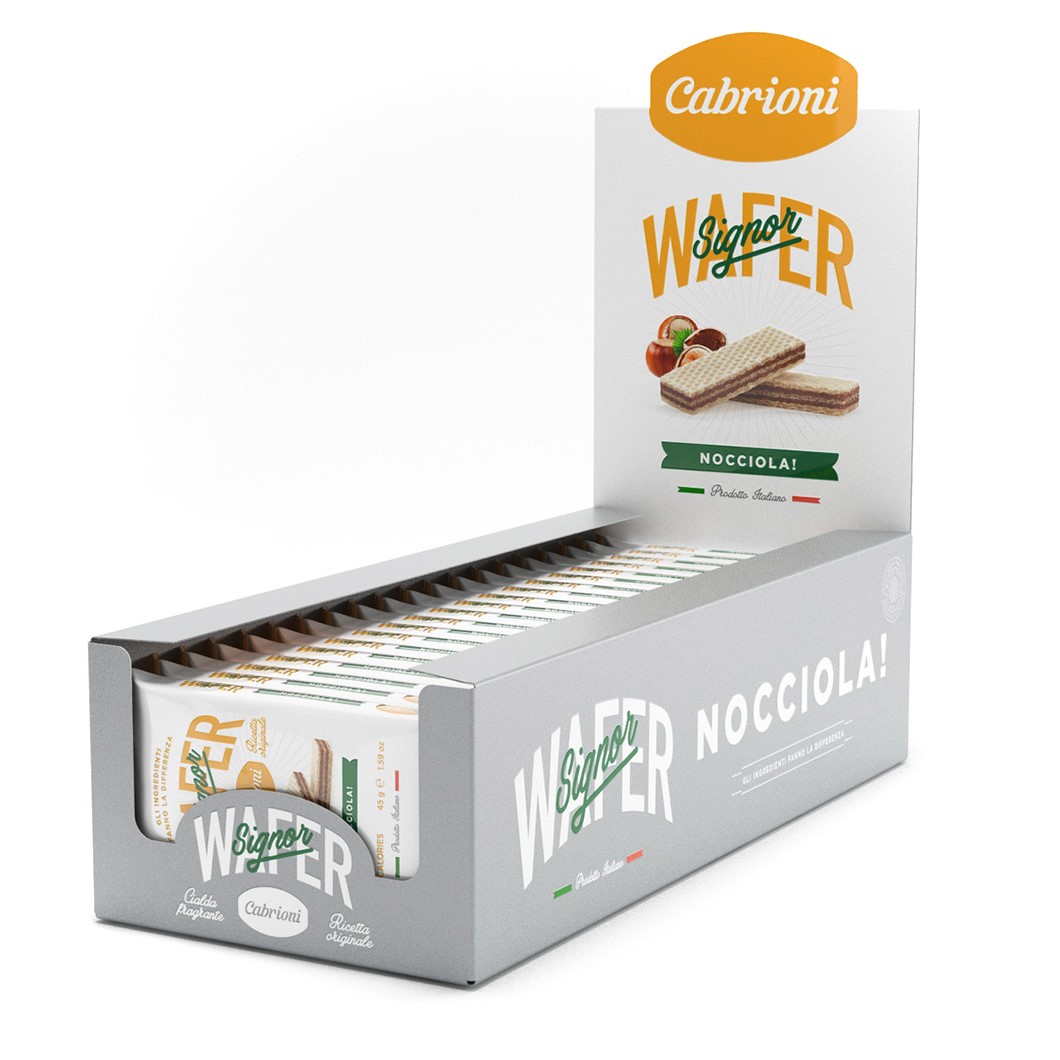 Вафлі Cabrioni Signor Wafer Nocciola espositore