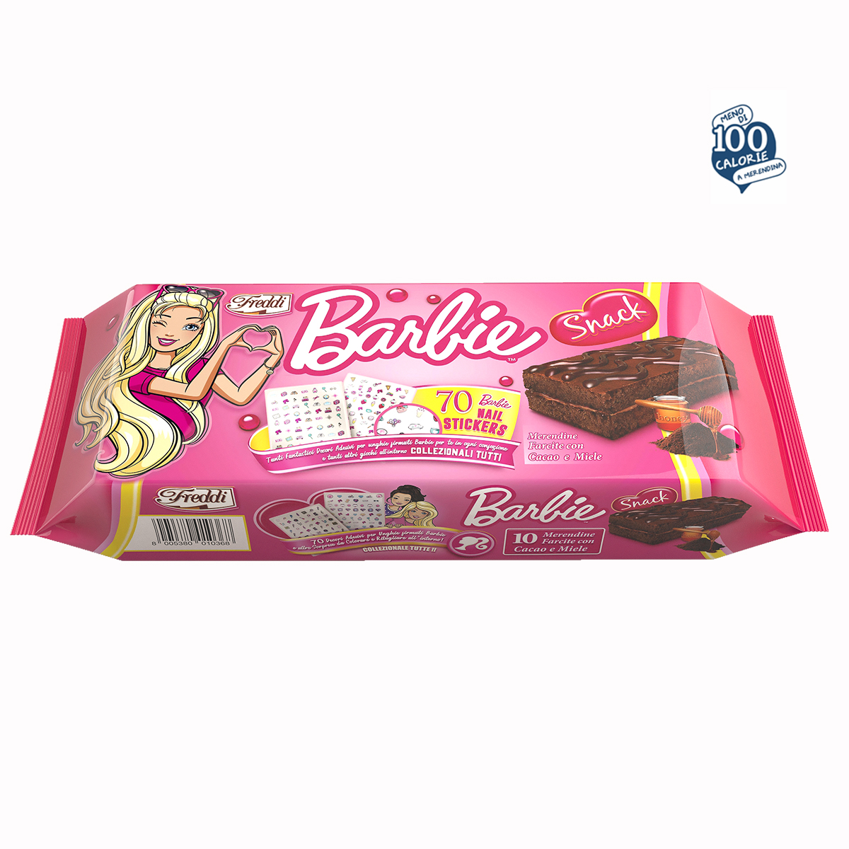 Бісквітні батончики  Barbie Snack Cacao e Miele