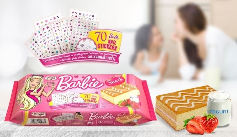 Бісквітні батончики  Barbie Snack Fragole e Yogurt