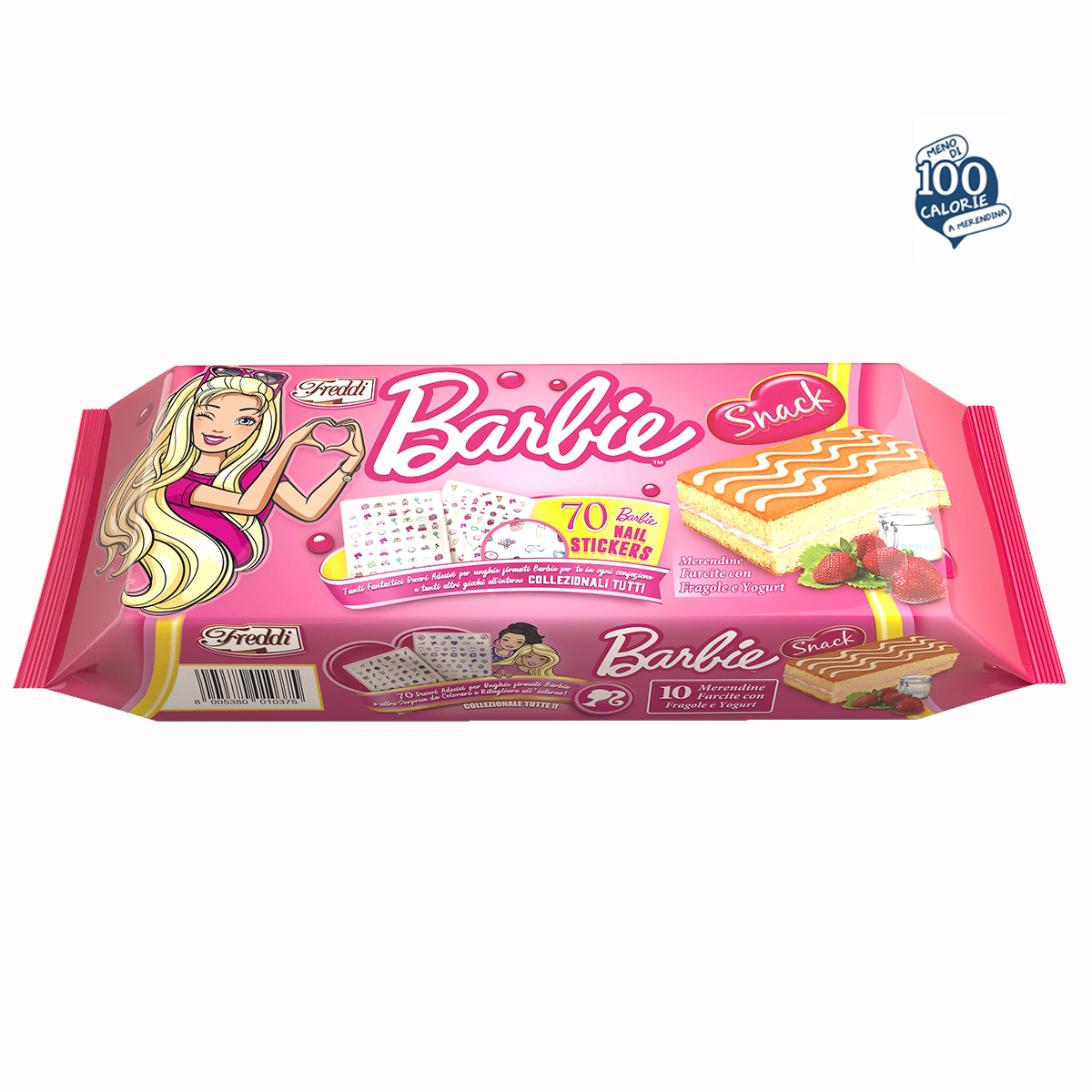 Бісквітні батончики  Barbie Snack Fragole e Yogurt